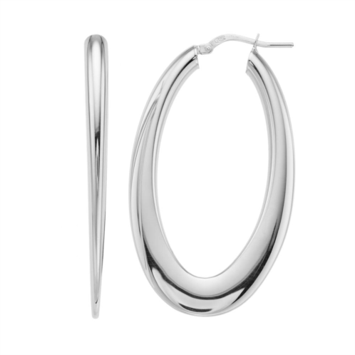Kohls Sterling Silver Flat Oval Hoop Earrings
