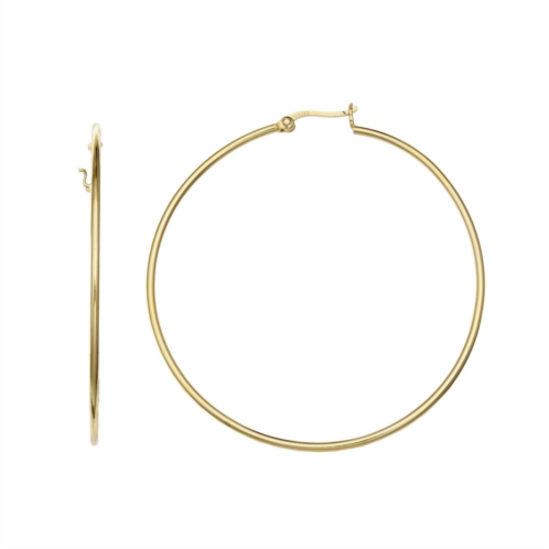 PRIMROSE 18k Gold Over Silver Thin Polished Hoop Earrings