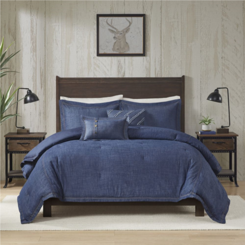 Woolrich Perry Oversized Denim Cotton Comforter Set with Throw Pillows