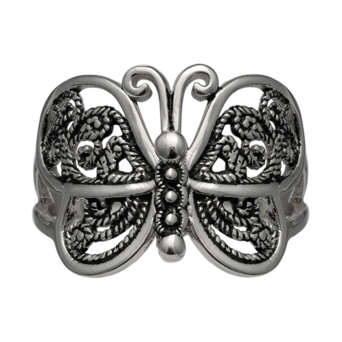 PRIMROSE Sterling Silver Filigree Butterfly Ring