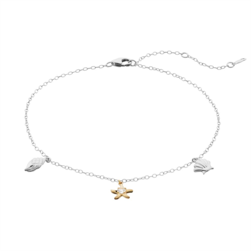 Kohls Sterling Silver Lab Created White Sapphire Starfish Anklet