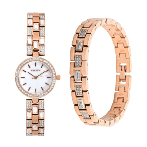 Elgin Womens Fashion Watch & Bracelet Set