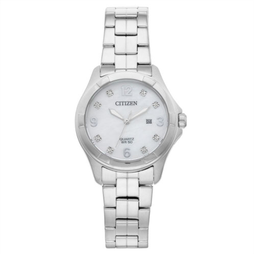 Citizen Womens Crystal Stainless Steel Watch - EU6080-58D