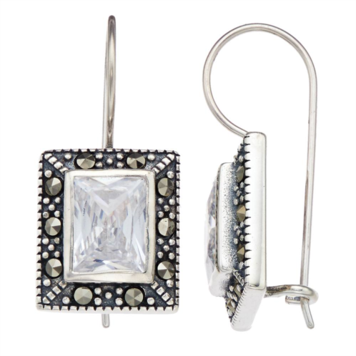 Tori Hill Marcasite & Crystal Square Drop Earrings