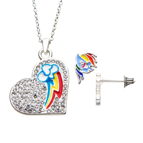 Hasbro My Little Pony Rainbow Dash Heart Necklace & Earring Set