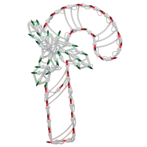 Northlight Seasonal Lighted Candy Cane with Holly Christmas Window Silhouette Decoration