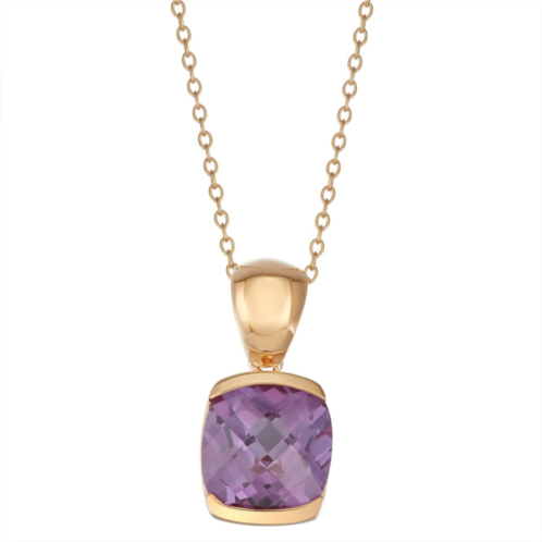 Unbranded 14K Rose Gold over Sterling Silver Lab-Created Alexandrite Pendant Necklace