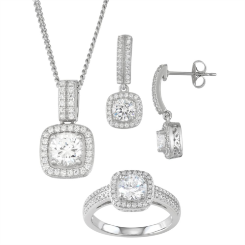 Kohls Sterling Silver Cubic Zirconia 3-piece Jewelry Set