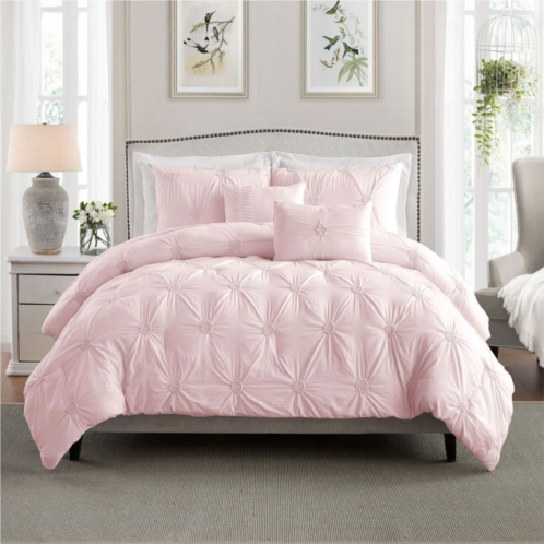 Swift Home Floral Pintuck Comforter Set