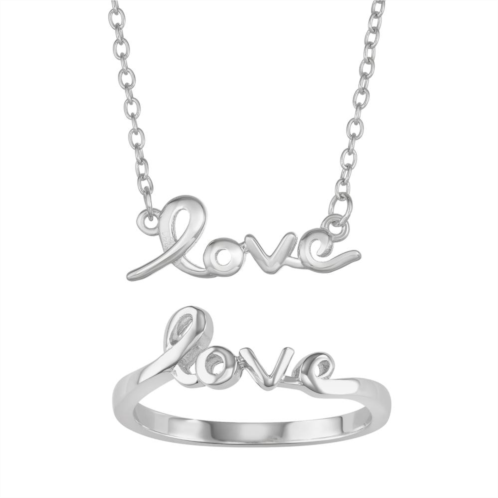 Unbranded Necklace & Ring 2-piece Love Jewelry Set