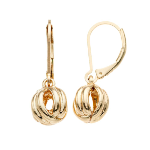 Napier Gold Tone Leverback Ball Earrings