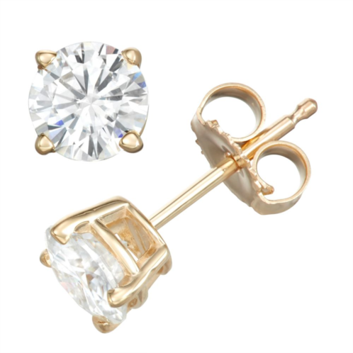 Charles & Colvard 14k Gold 1 Carat T.W. Lab-Created Moissanite Solitaire Stud Earrings