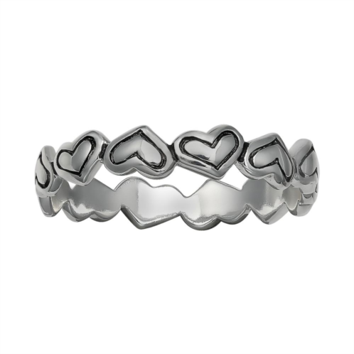 PRIMROSE Sterling Silver Oxidized Heart Ring