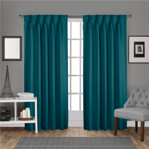 Exclusive Home 2-pack Sateen Twill Woven Blackout Pinch Pleat Window Curtains
