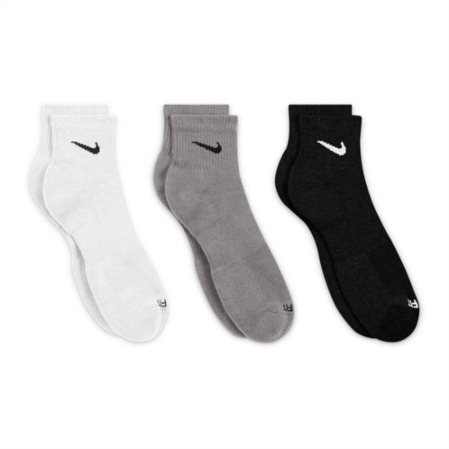 Mens Nike 3-pack Everyday Plus Cushion Ankle Training Socks