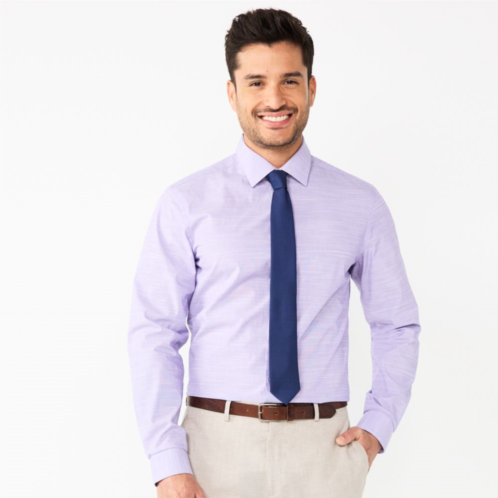 Mens Apt. 9 Premier Flex Solid Slim-Fit Wrinkle Resistant Dress Shirt