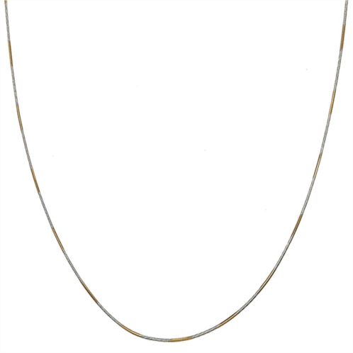 Womens PRIMROSE Primrose two tone sterling silver 18k gold plated sterling silver 020G diamond cut square snake link chain 18 inches, secured with spring-ring clasp to complete the