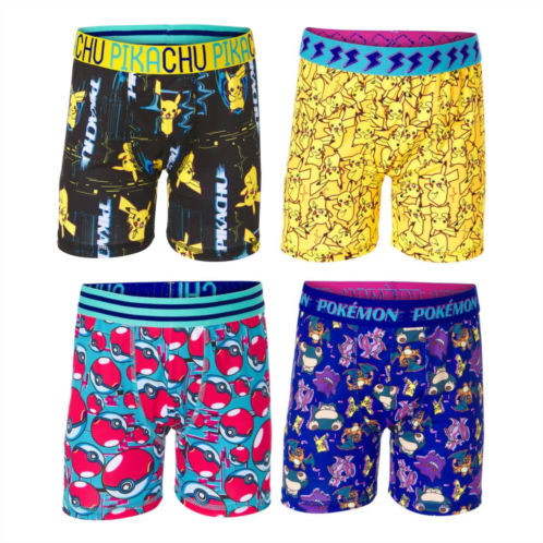 Licensed Character Boys 6-10 Pokemon 4-Pack Cool Yarn Boxer Briefs