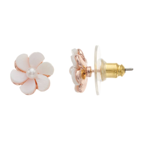 LC Lauren Conrad Mother-of-Pearl Nickel Free Flower Stud Earrings