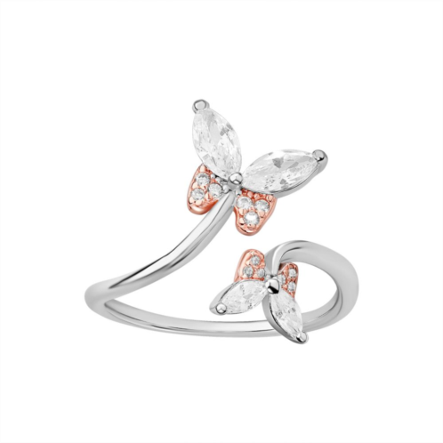 PRIMROSE Sterling Silver Cubic Zirconia Butterfly Ring