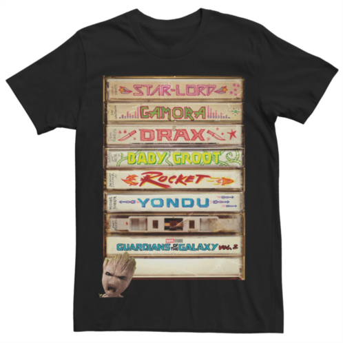 Licensed Character Mens Guardians of the Galaxy Vol.2 Heroes Tapes Tee