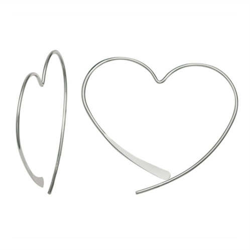 PRIMROSE Sterling Silver Heart Threader Earrings