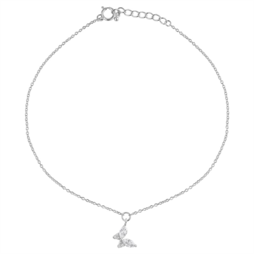 Primrose Cubic Zirconia Marquise Butterfly Anklet