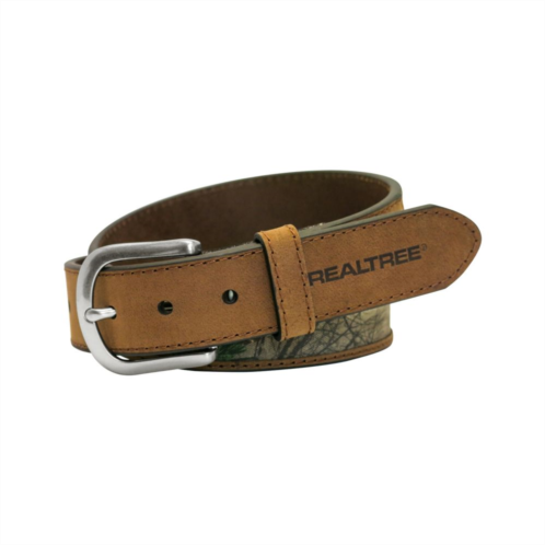 Mens Realtree Camouflage Genuine Leather Belt