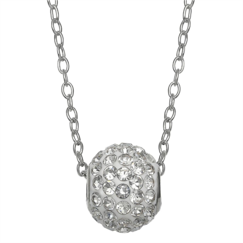 Womens PRIMROSE Primrose sterling silver pave crystal fireball pendant on 18 inch cable chain, secured with spring-ring clasp to complete the look.