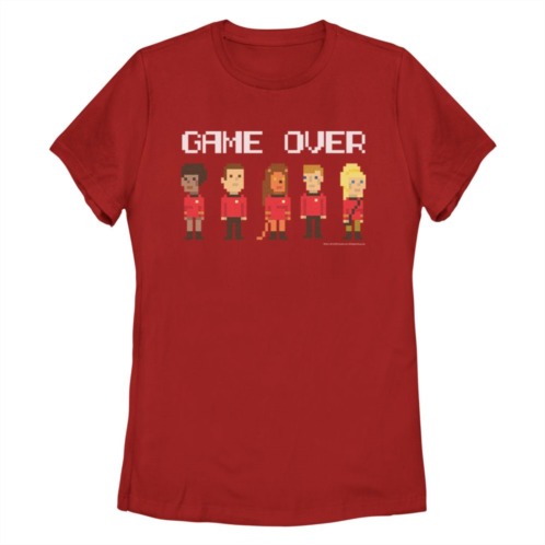 Licensed Character Juniors Star Trek TheOriginal Series Red Shirts Gamer Over 8-Bit Tee