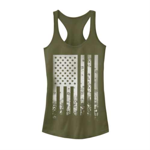 Unbranded Juniors Fifth Sun American Flag Floral Ideal Racerback Tank Top
