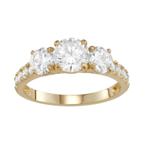 Designs by Gioelli 10k Gold 3-Stone Cubic Zirconia Engagement Ring