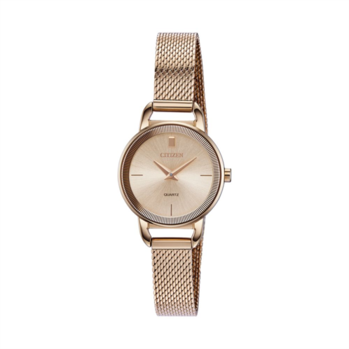 Citizen Womens Rose Gold Tone Stainless Steel Mesh Watch - EZ7003-51X