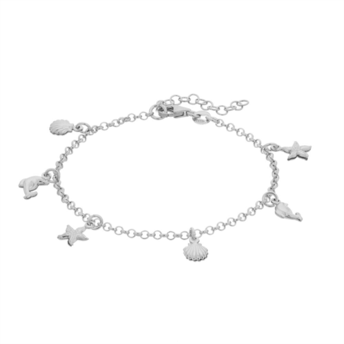 Unbranded Sterling Silver Sea Life Dangle Bracelet