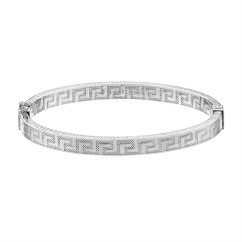 Unbranded Sterling Silver Textured Greek Key Bangle Bracelet