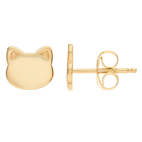 Unbranded 14k Gold Cat Stud Earrings