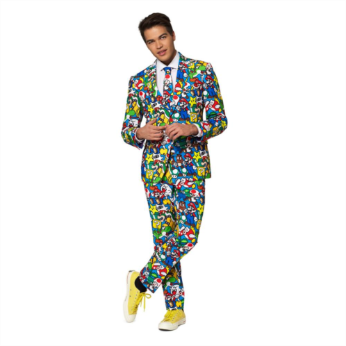 Mens OppoSuits Slim-Fit Super Mario Suit & Tie Set