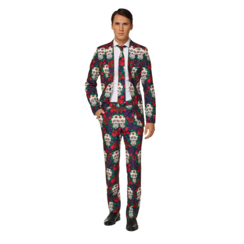 Mens Suitmeister Day of the Dead Novelty Suit & Tie Set