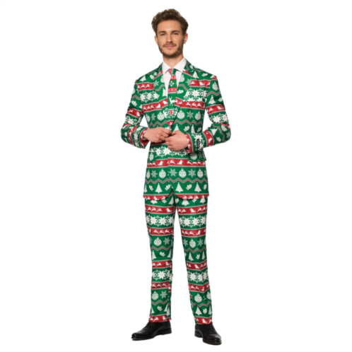Mens Suitmeister Christmas Green Nordic Suit