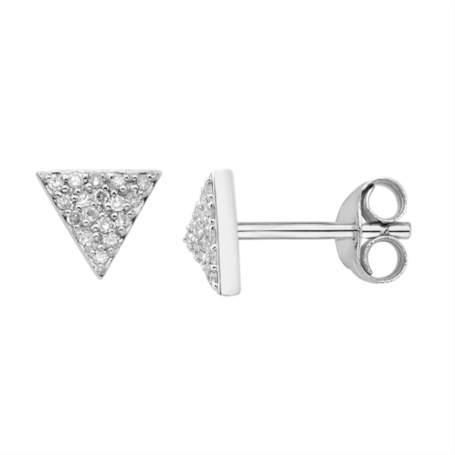 Unbranded 10K Gold 1/10 Carat T.W. Diamond Triangle Earrings