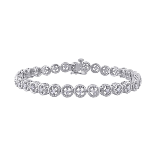 Stella Grace Sterling Silver 1 Carat T.W. Diamond Tennis Bracelet