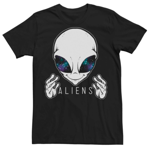 Licensed Character Mens Alien Galaxy Eyes Graphic Tee