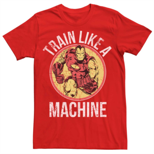 Licensed Character Mens Marvel Iron Man Train Like A Machine Tee