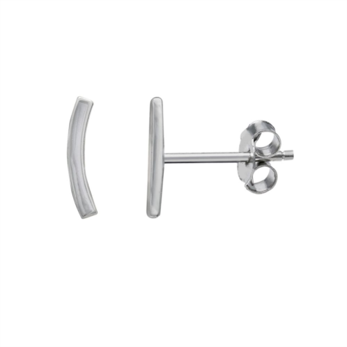 PRIMROSE Sterling Silver Polished Curved Bar Stud Earrings