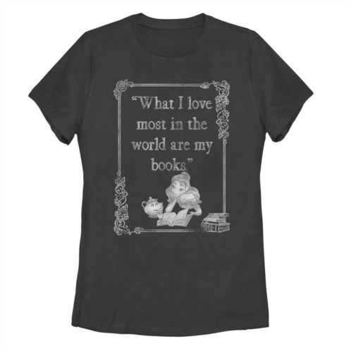 Licensed Character Juniors Disneys Beauty And The Beast Belle Book Lover Tee