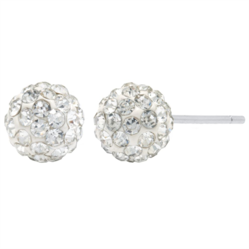 Main and Sterling Sterling Silver Crystal Ball Stud Earrings