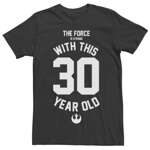 Licensed Character Mens Star Wars The Force Is Strong With This 30 Year Old Short Sleeve Tee