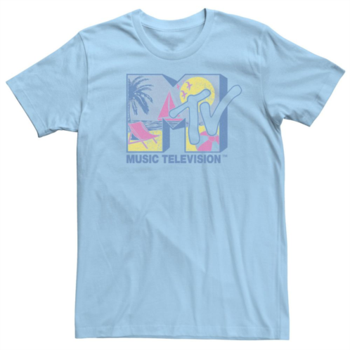 Licensed Character Mens MTV Retro Tropical Beach Logo Short Sleeve Tee