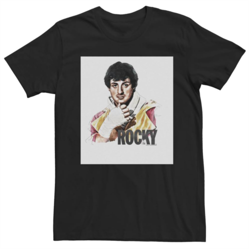 Licensed Character Mens Rocky The Champion Painted Portrait Logo Poster Tee