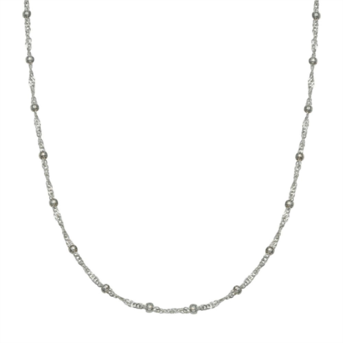 Womens PRIMROSE Sterling Silver Polished Singapore Chain